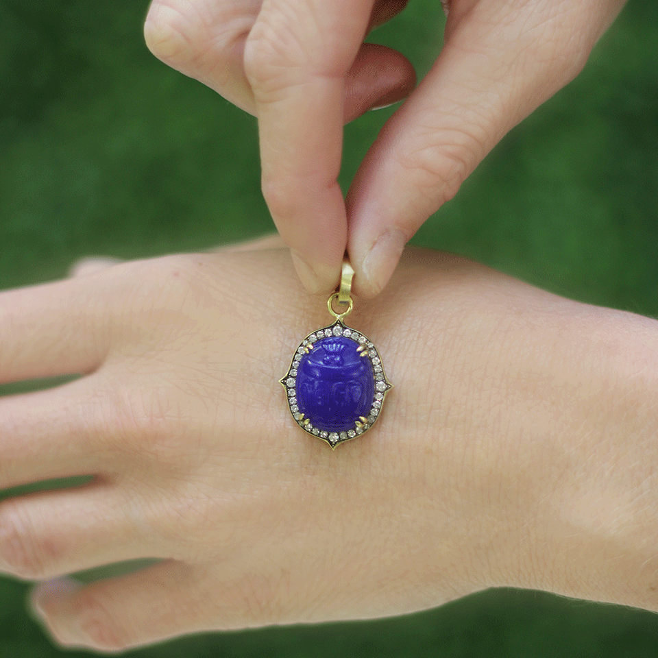 SYLVA & CIE-Intaglio Scarab Pendant-YELLOW GOLD