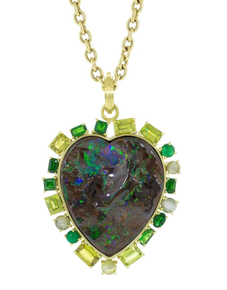 SYLVA & CIE-Opal and Emerald Heart Pendant-YELLOW GOLD