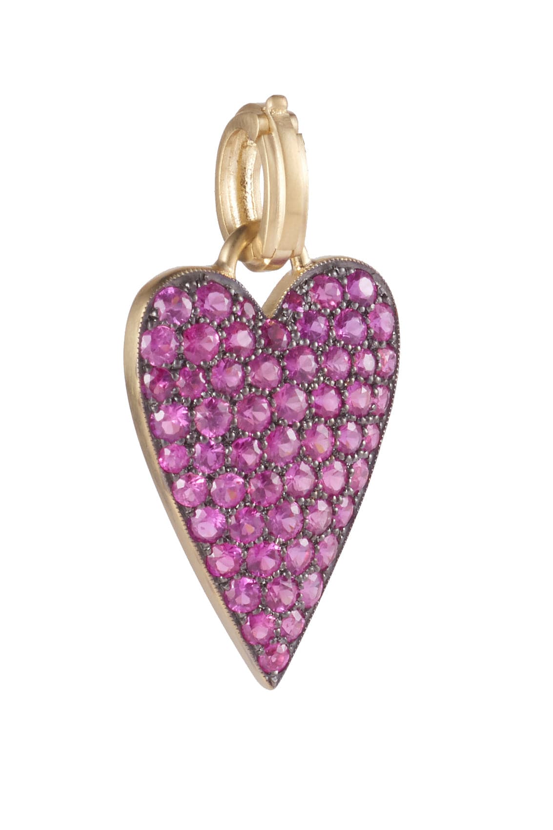 SYLVA & CIE-Pink Sapphire Heart Pendant-YELLOW GOLD