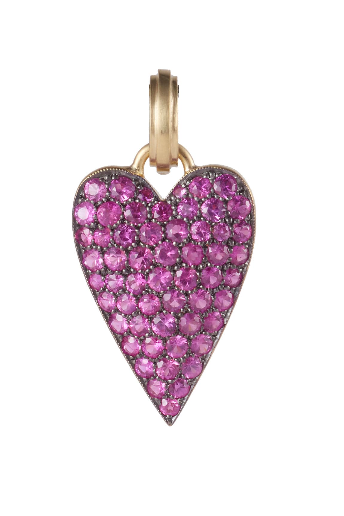 SYLVA & CIE-Pink Sapphire Heart Pendant-YELLOW GOLD