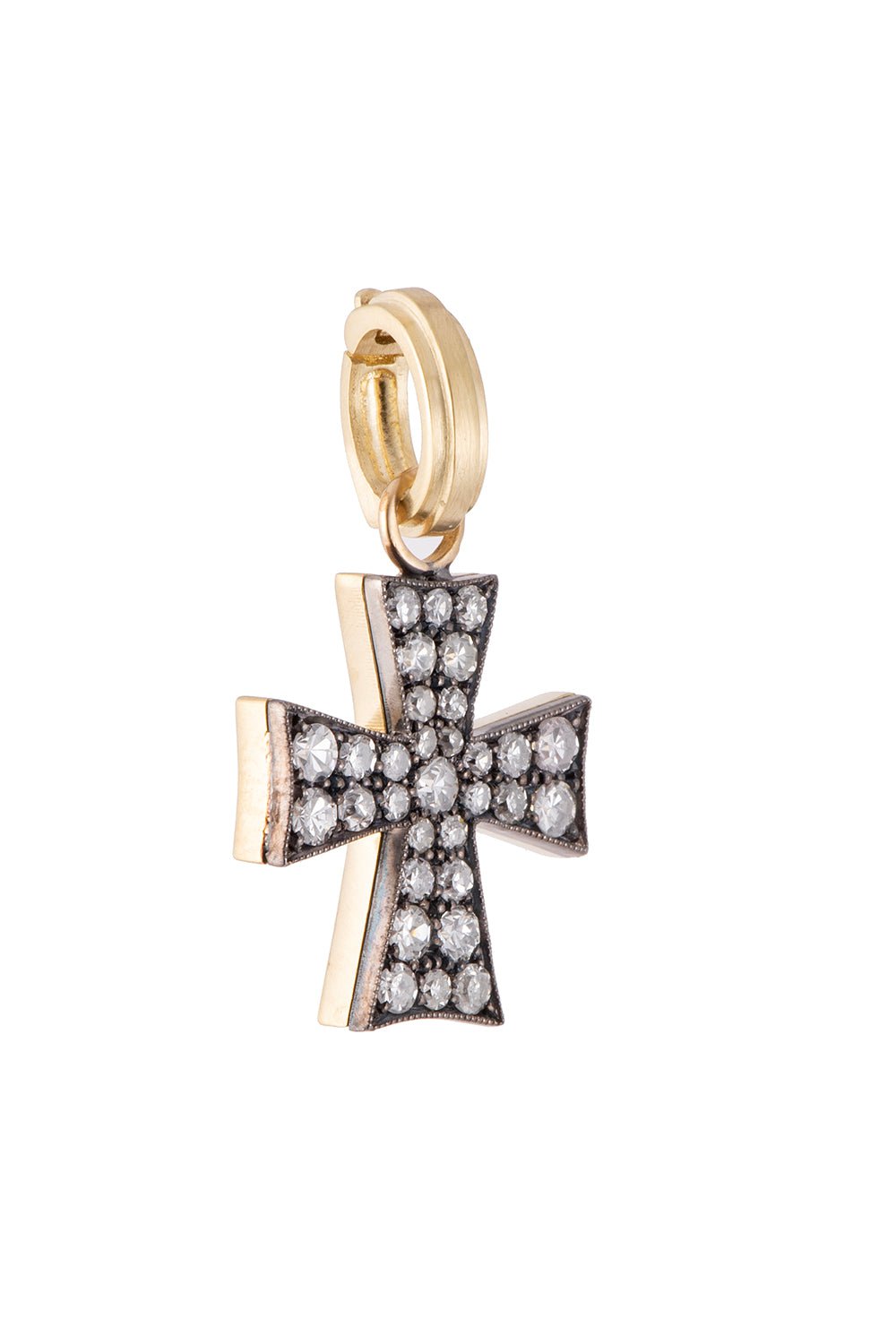 SYLVA & CIE-Small Diamond Cross Pendant-YELLOW GOLD