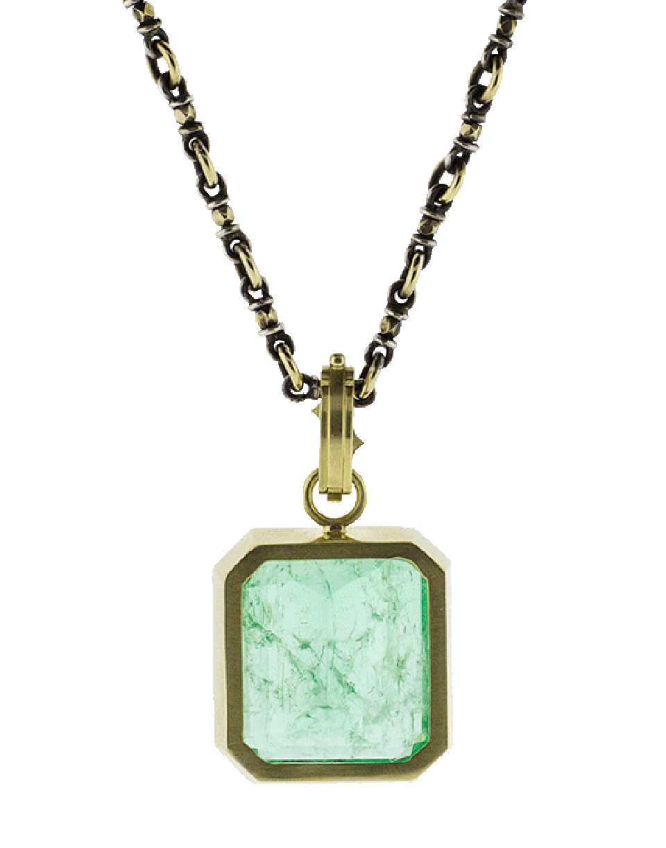 SYLVA & CIE-Square Emerald Pendant-YELLOW GOLD