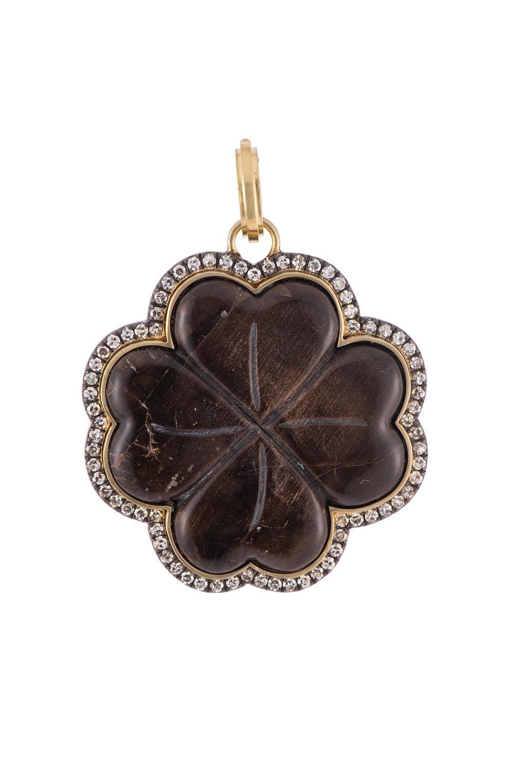 "Touch Wood" Four Leaf Clover Pendant-YELLOW GOLD-JEWELRYFINE JEWELPENDANT-SYLVA & CIE