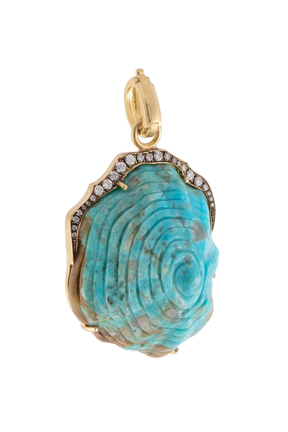 SYLVA & CIE-Turquoise Seashell Pendant-YELLOW GOLD