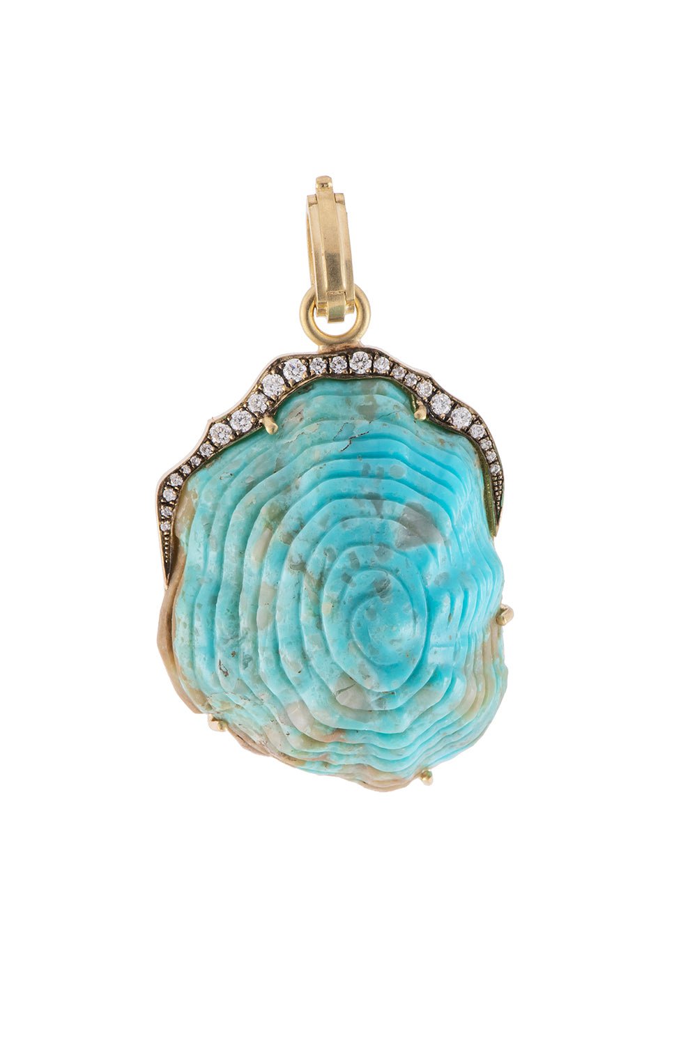SYLVA & CIE-Turquoise Seashell Pendant-YELLOW GOLD