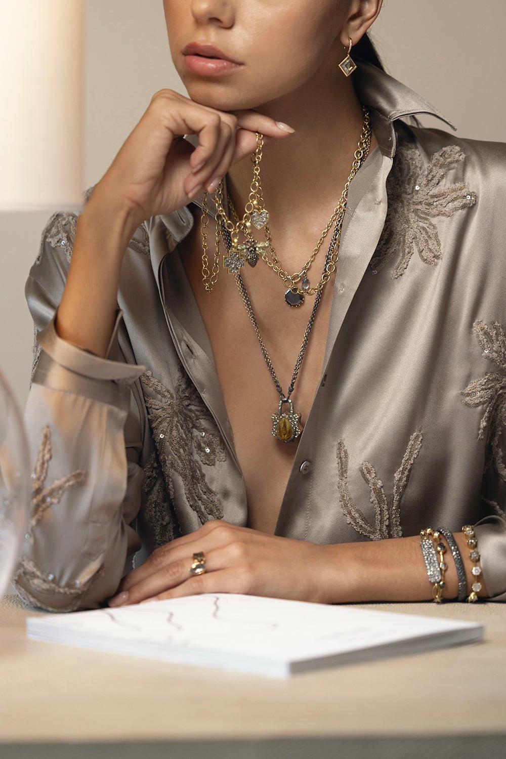 SYLVA & CIE-Yellow Diamond Bee Pendant-YELLOW GOLD