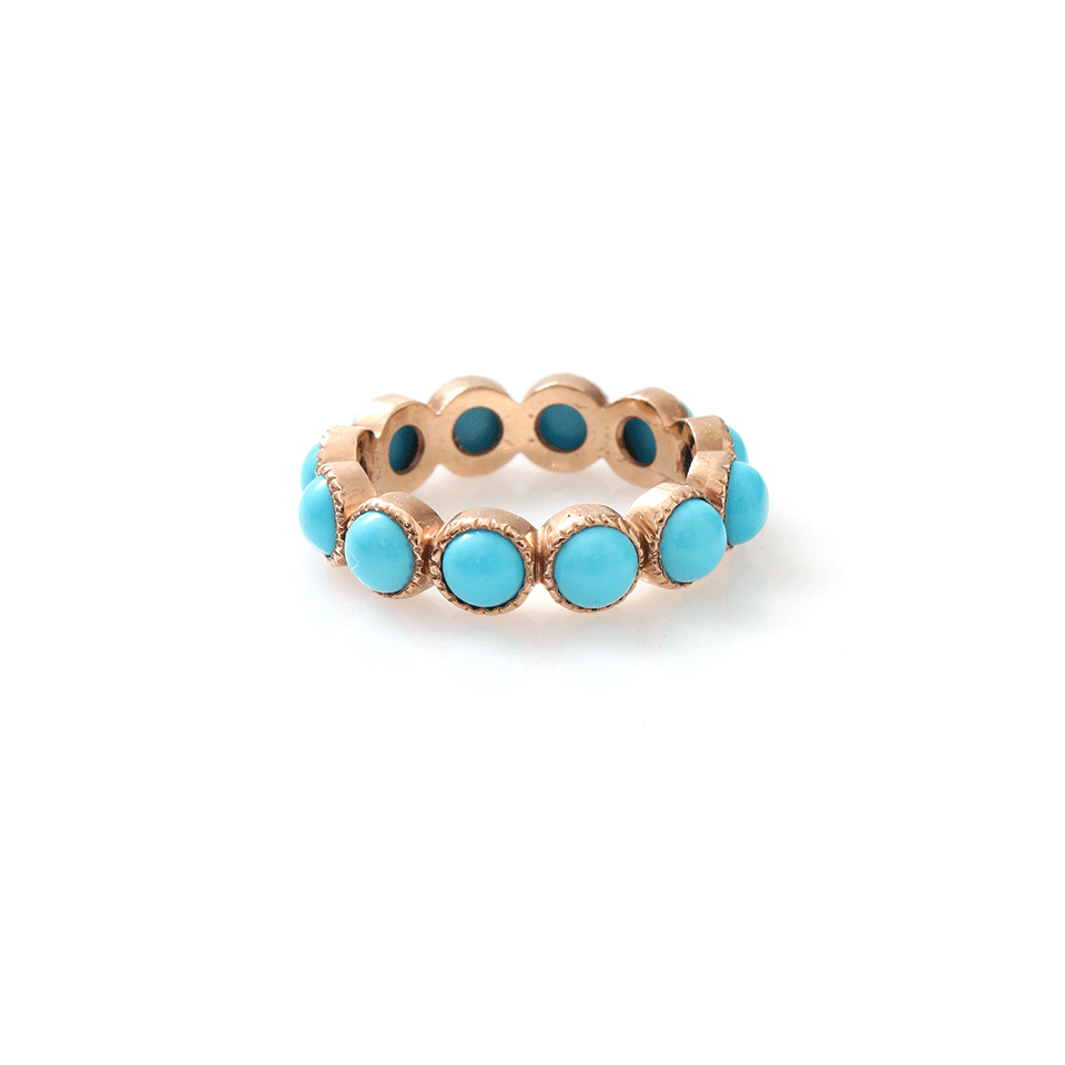 SYLVA & CIE-Cabochon Turquoise Eternity Band-ROSE GOLD