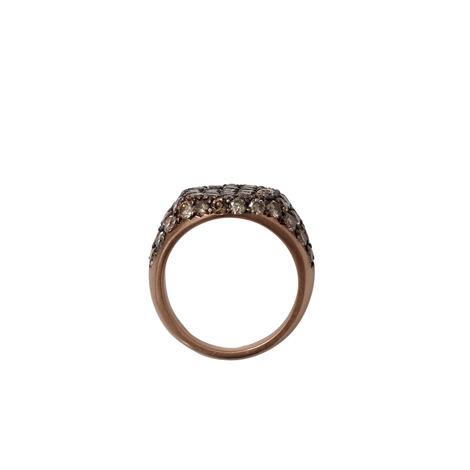 SYLVA & CIE-Champagne Diamond Signet Ring-ROSE GOLD