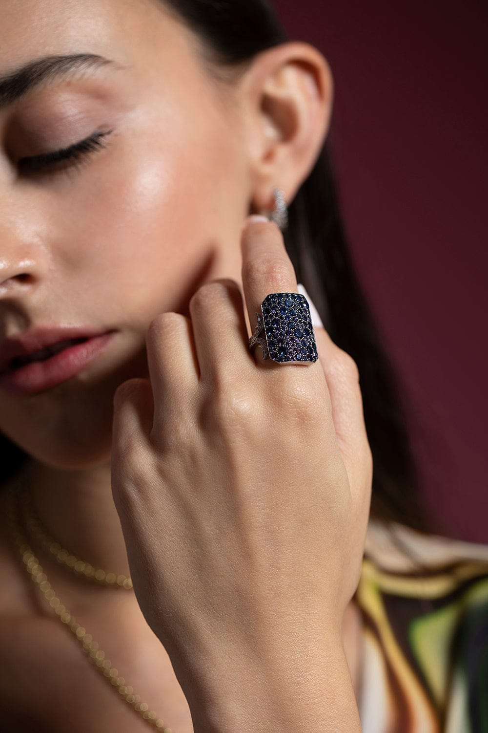 SYLVA & CIE-Sapphire Ten Table Ring-SILVER