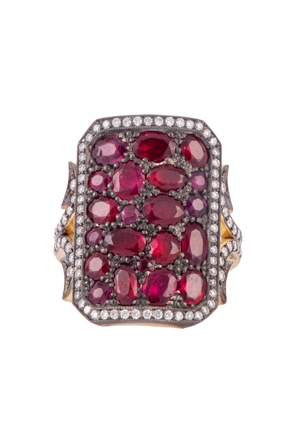 Ruby Diamond Ten Table Short Ring-SILVER-7.5-JEWELRYFINE JEWELRING-SYLVA & CIE