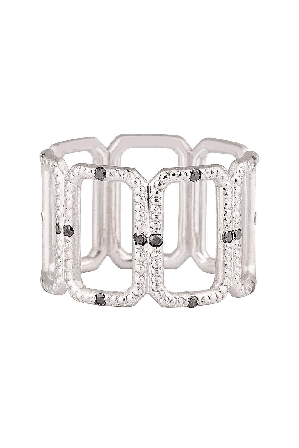 Black Diamond Windows Band-WHITE GOLD-6-JEWELRYFINE JEWELRING-SYLVA & CIE