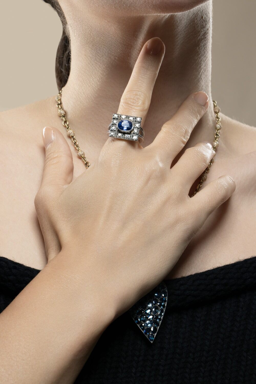 Diamond Ceylon Renee French Cut Ring-WHITE GOLD-7-JEWELRYFINE JEWELRING-SYLVA & CIE