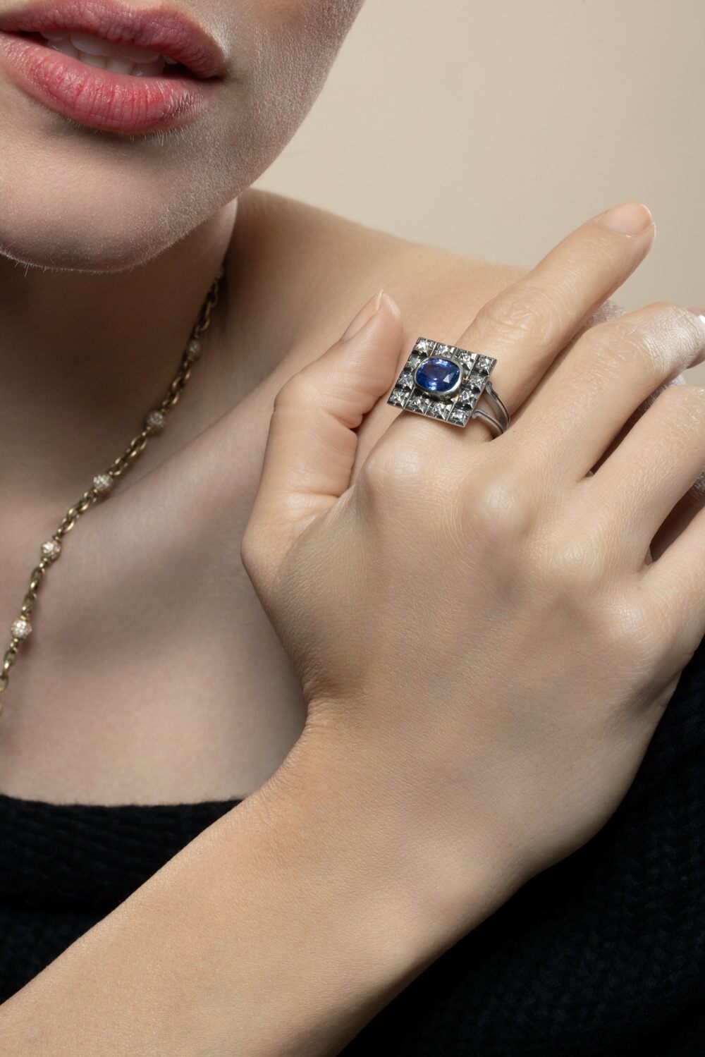 Diamond Ceylon Renee French Cut Ring-WHITE GOLD-7-JEWELRYFINE JEWELRING-SYLVA & CIE