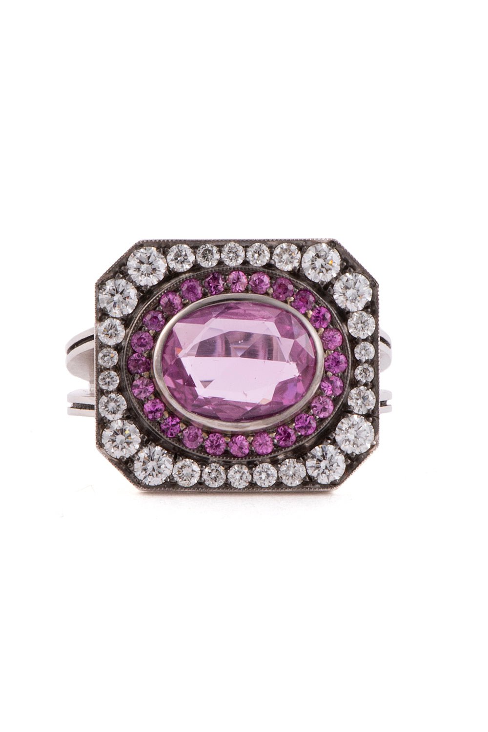 SYLVA & CIE-Renee Collection Pink Sapphire Ring-WHITE GOLD