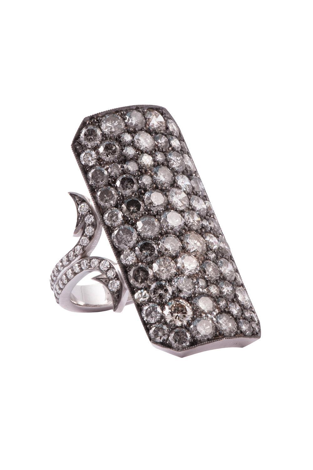 Diamond Long Ten Table Ring-WHITE GOLD-7.5-JEWELRYFINE JEWELRING-SYLVA & CIE