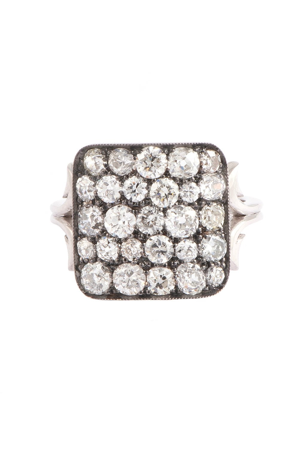 SYLVA & CIE-Small Square Ten Table Ring-WHITE GOLD