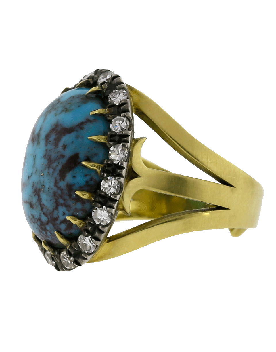 SYLVA & CIE-Oval Turquoise Ring-YELLOW GOLD