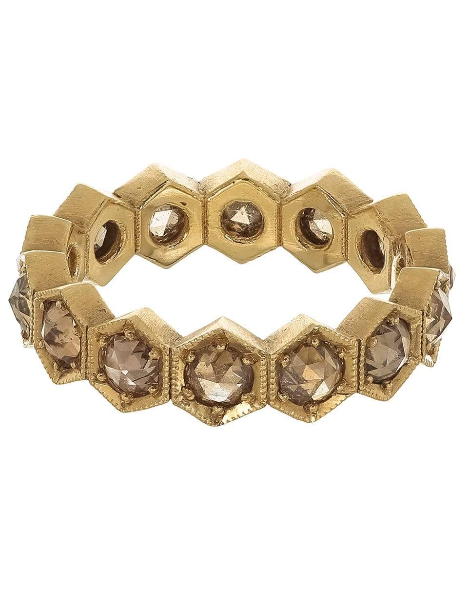 SYLVA & CIE-Rose Cut Champagne Diamond Stack Ring-YELLOW GOLD