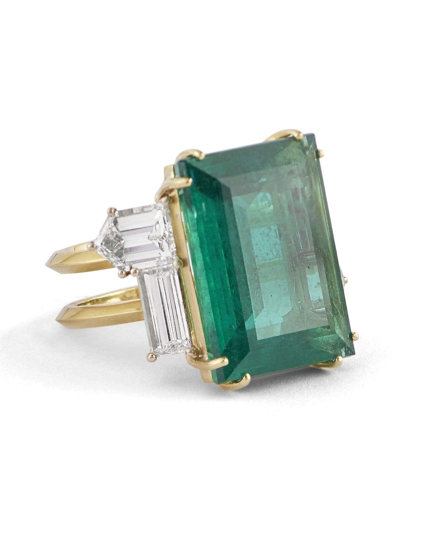 SYLVA & CIE-Zambian Emerald and Diamond Ring-YELLOW GOLD