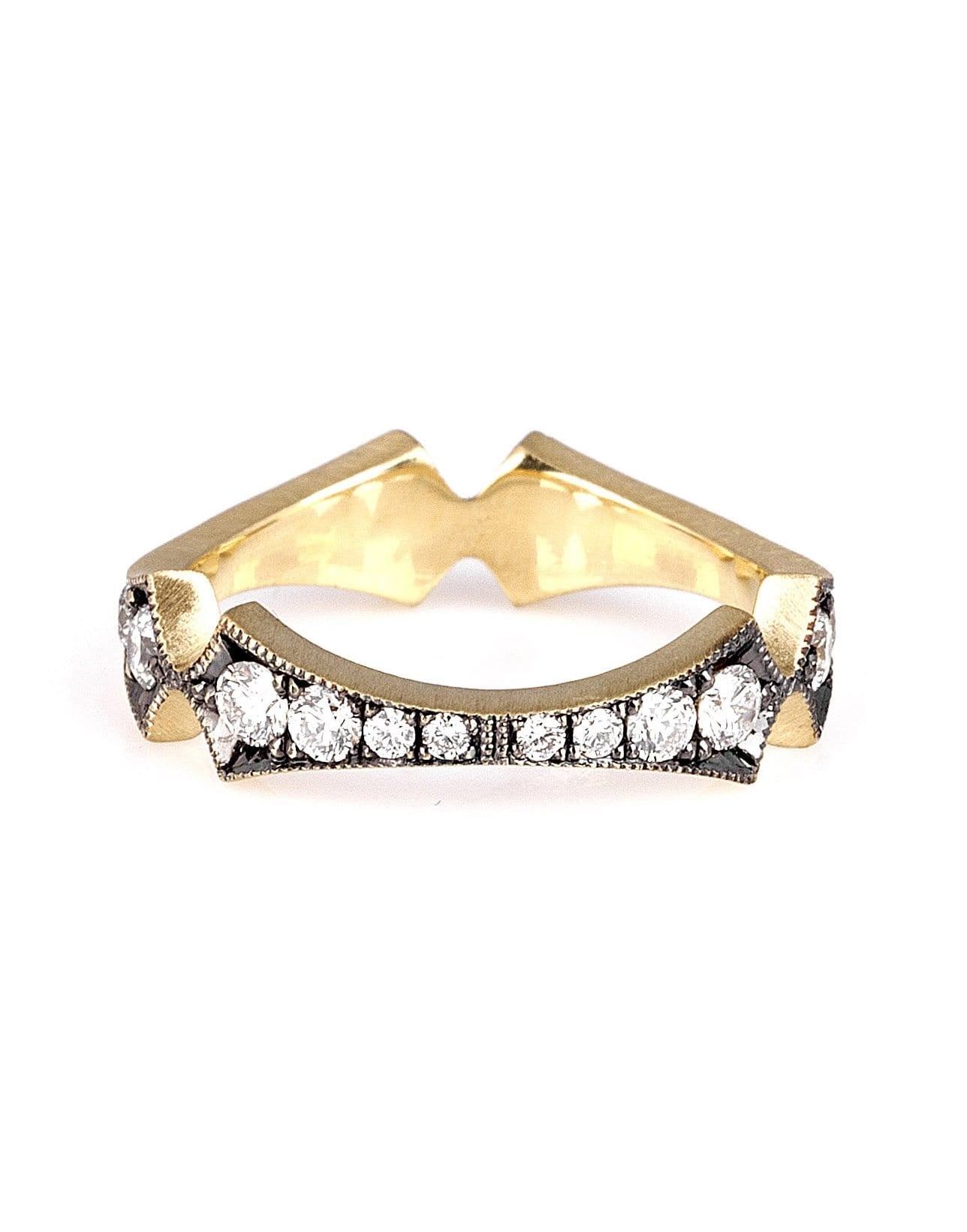 SYLVA & CIE-Diamond Corset Stacking Ring-YELLOW GOLD
