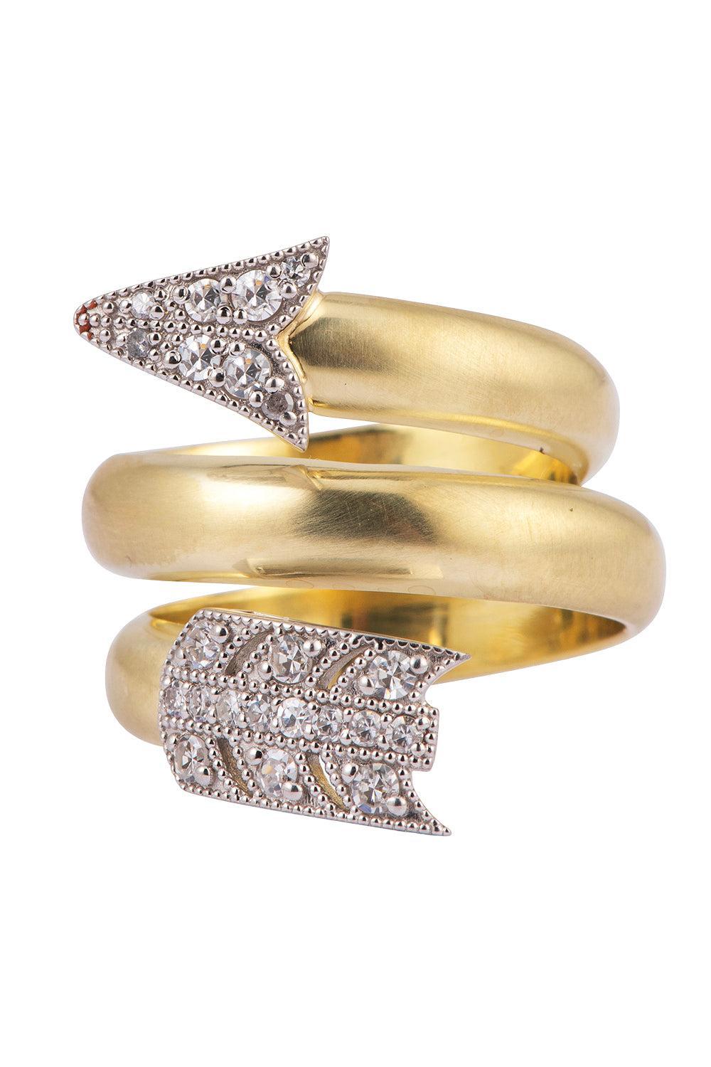 Diamond Cupid Arrow Ring-YELLOW GOLD-6.5-JEWELRYFINE JEWELRING-SYLVA & CIE