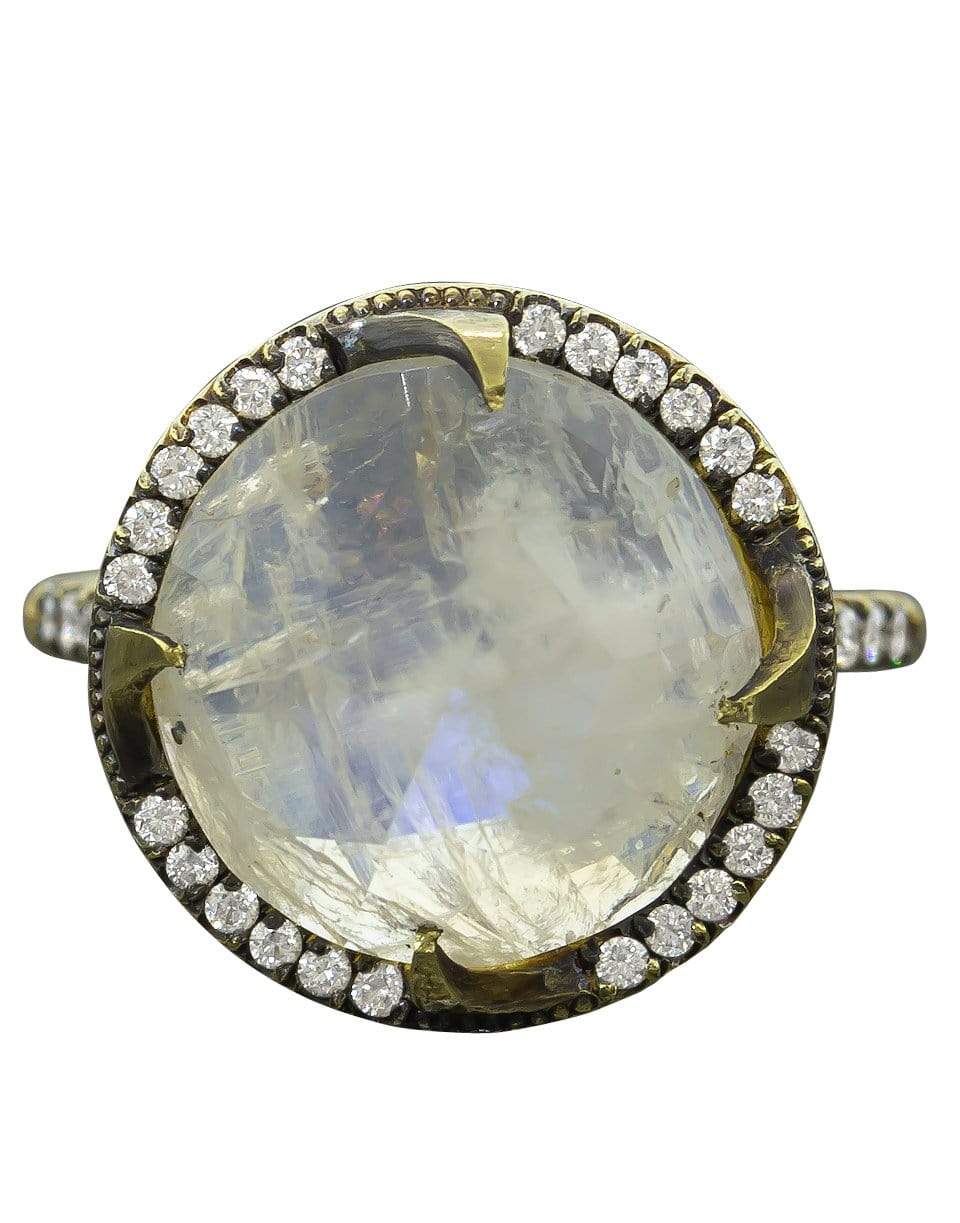 SYLVA & CIE-Moonstone and Diamond Ring-YELLOW GOLD
