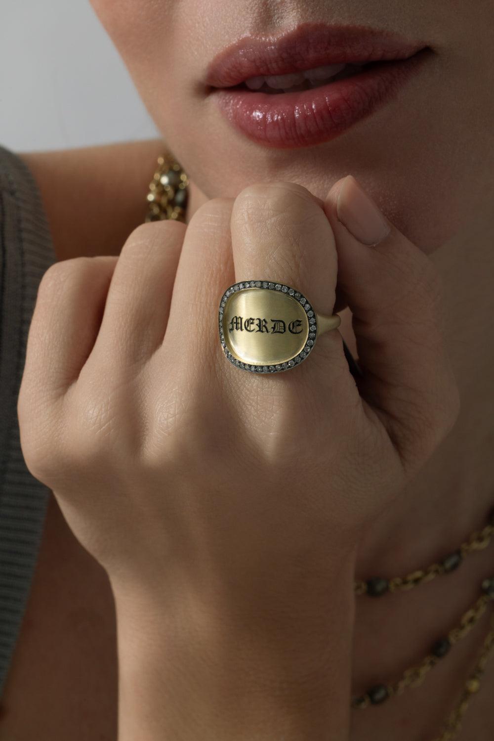 Diamond Merde Ring-YELLOW GOLD-6.75-JEWELRYFINE JEWELRING-SYLVA & CIE