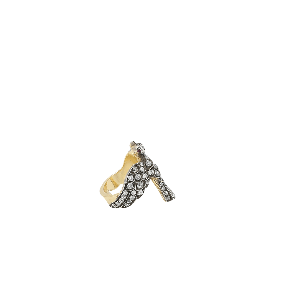 SYLVA & CIE-Diamond Swallow Bird Ring-YELLOW GOLD