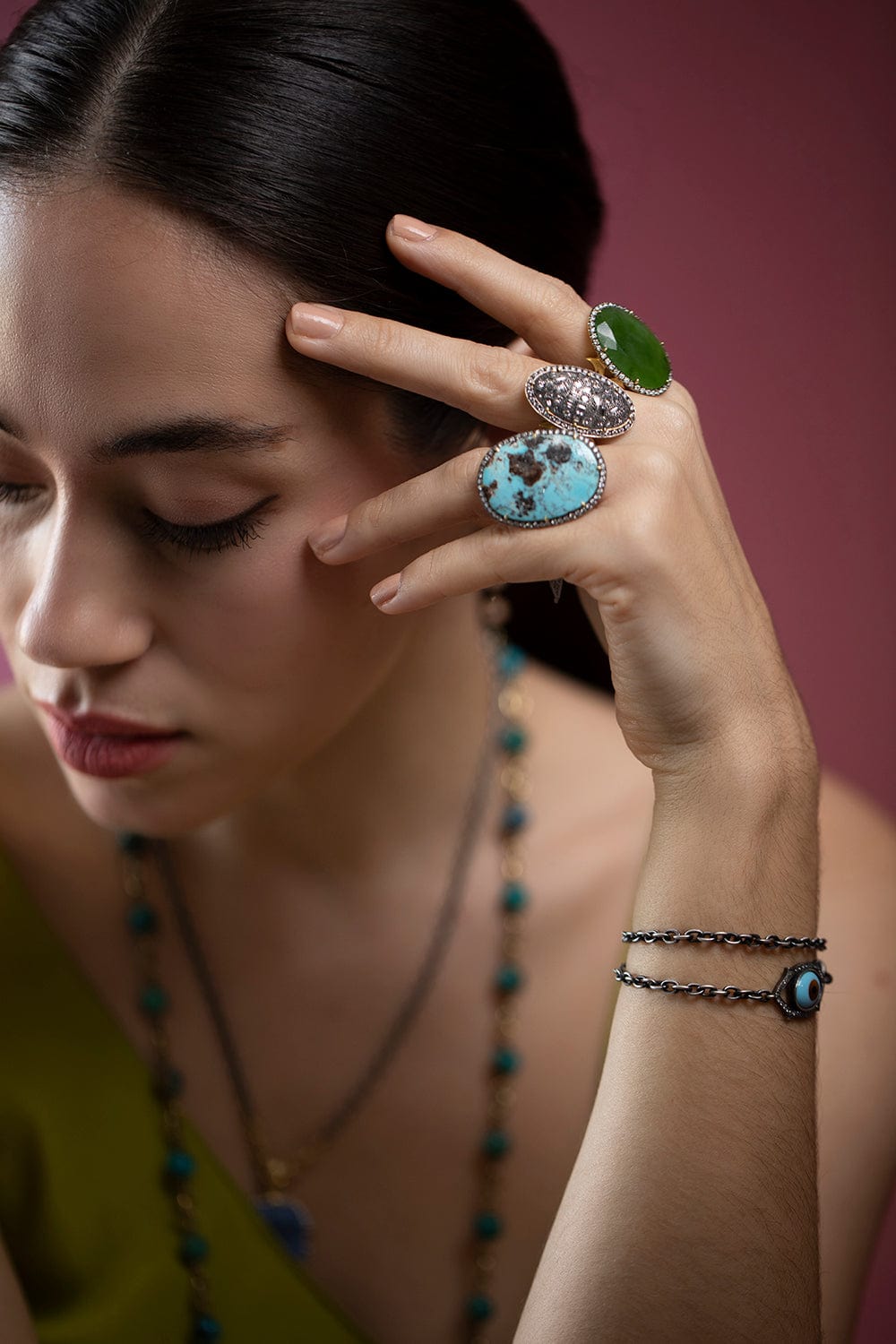 SYLVA & CIE-Sleeping Beauty Turquoise Ring-YELLOW GOLD