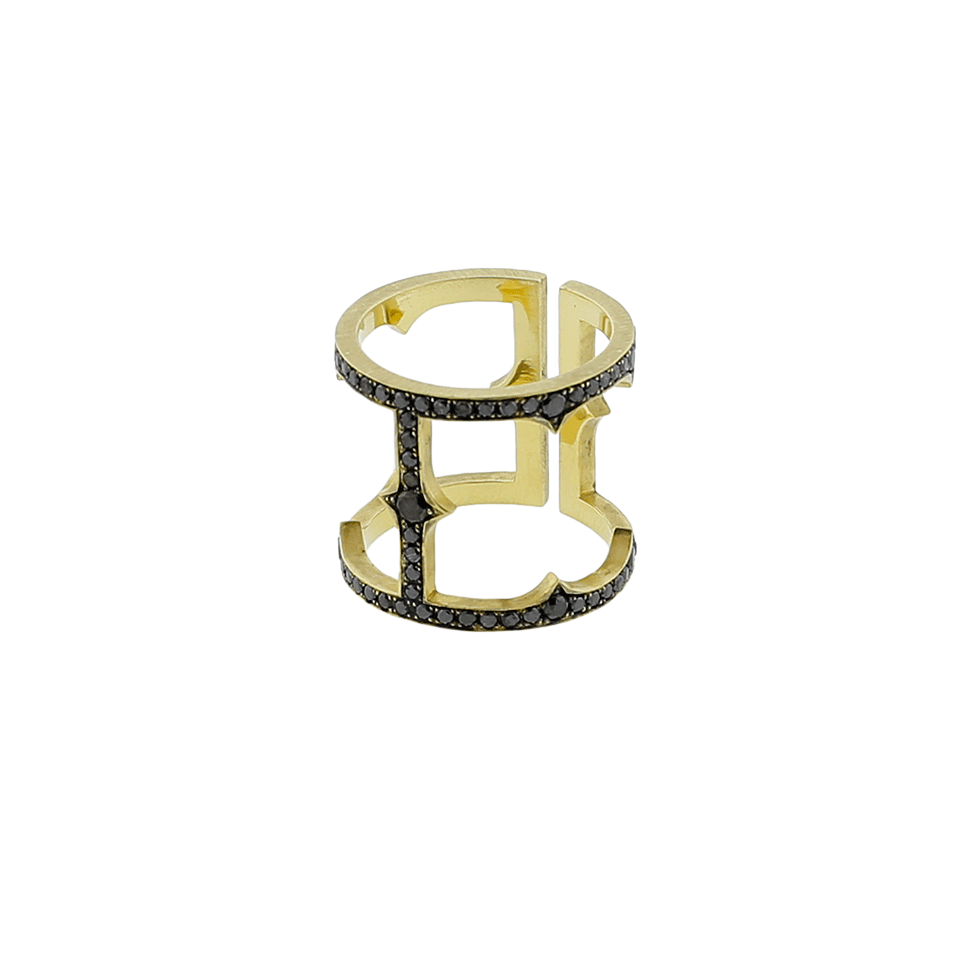 SYLVA & CIE-Black Diamond Cage Ring-YELLOW GOLD