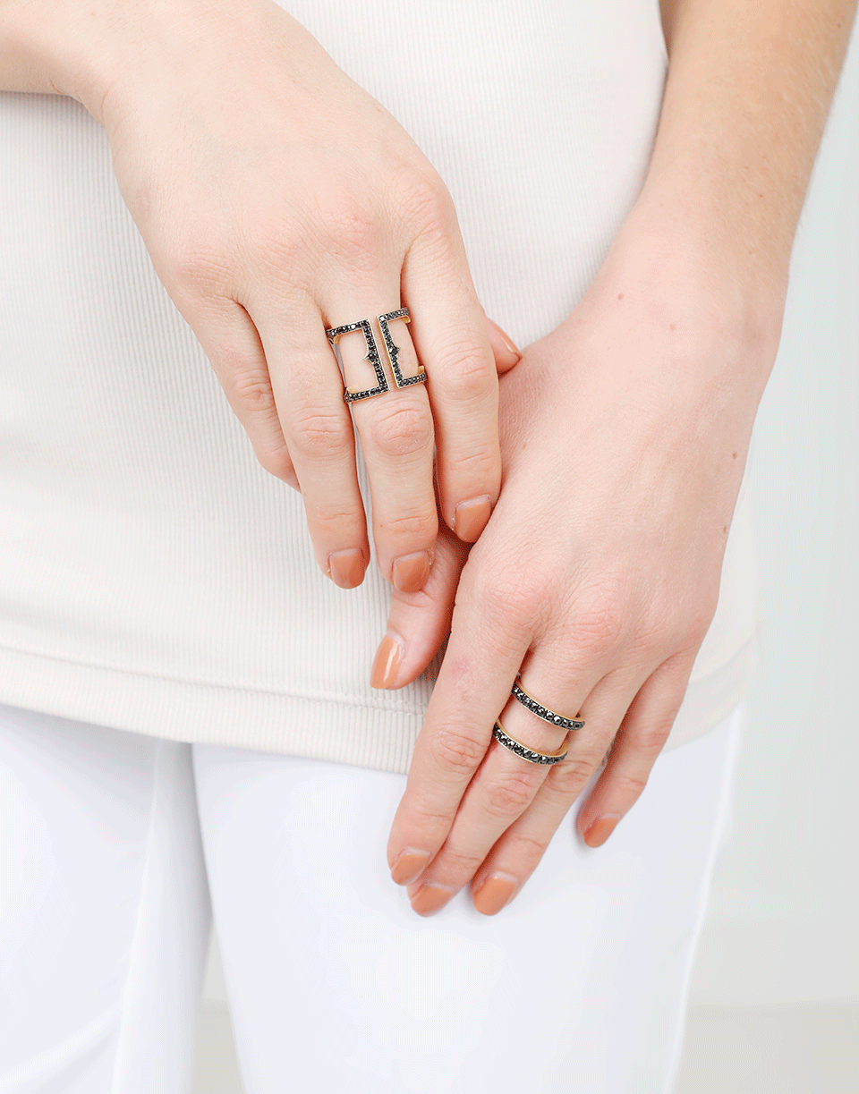 SYLVA & CIE-Black Diamond Cage Ring-YELLOW GOLD