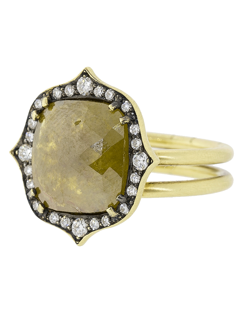 SYLVA & CIE-Cushion Rough Diamond Ring-YELLOW GOLD