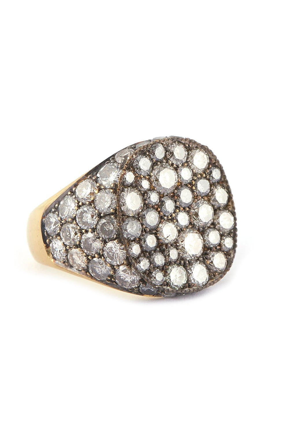 SYLVA & CIE-Grey Diamond Signet Ring-YELLOW GOLD