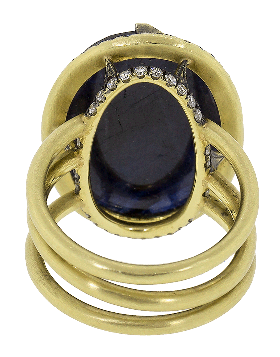 SYLVA & CIE-Oval Faceted Sapphire Ring-YELLOW GOLD