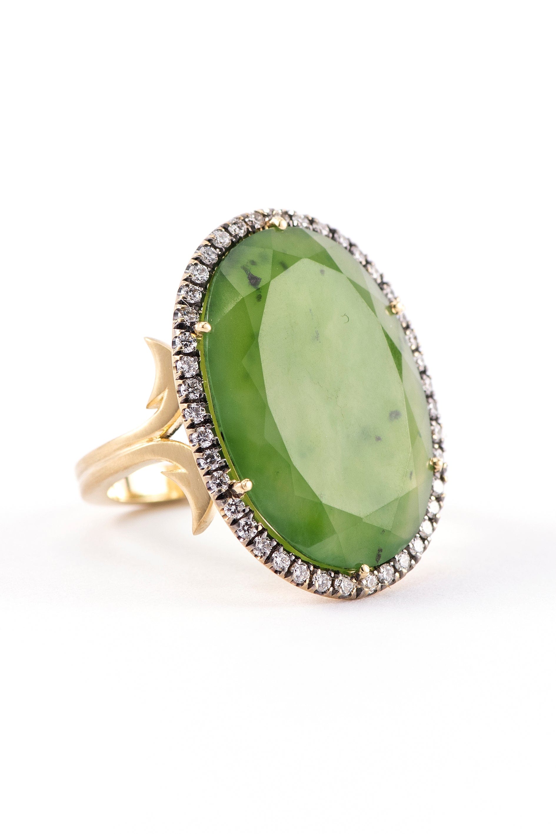 SYLVA & CIE-Oval Jade Ring-YELLOW GOLD
