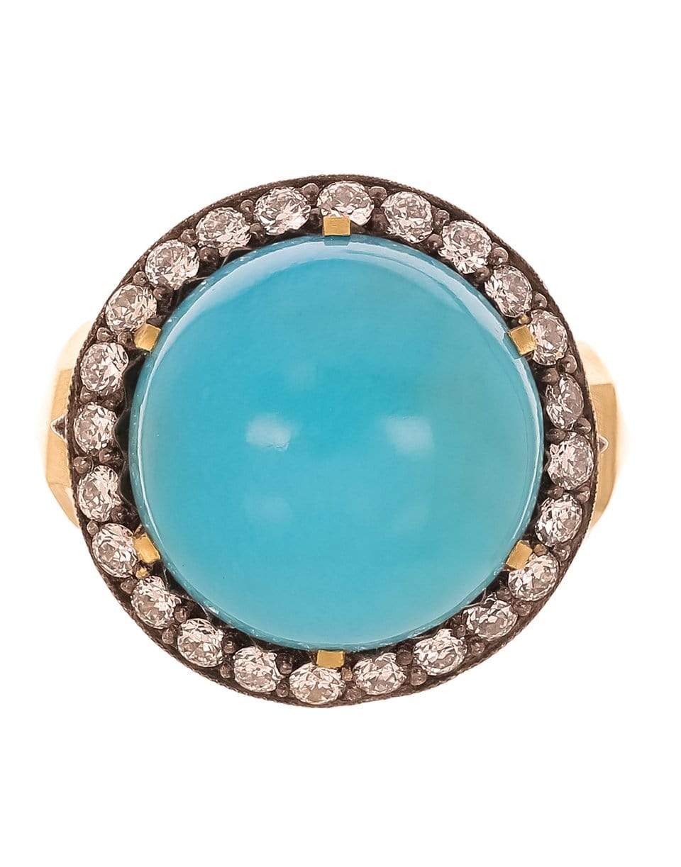 SYLVA & CIE-Turquoise And Diamond Ring-YELLOW GOLD