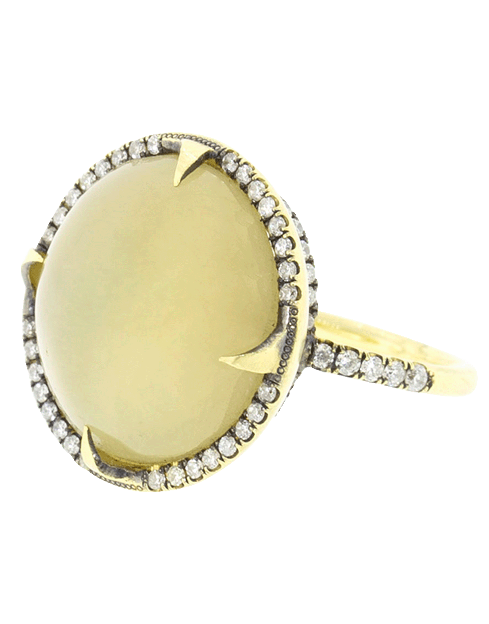 SYLVA & CIE-Cats Eye Quartz And Diamond Ring-YELLOW GOLD