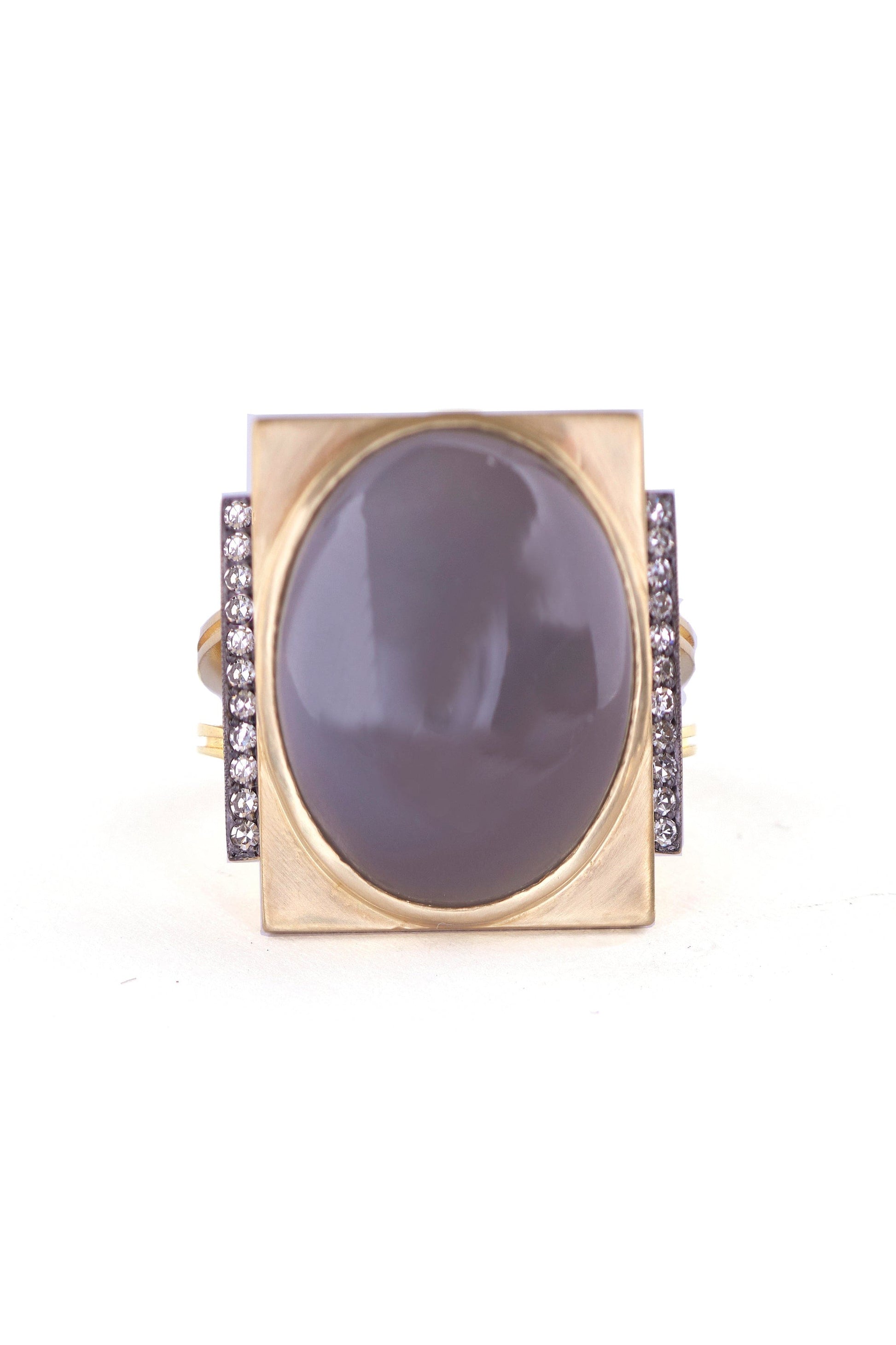 SYLVA & CIE-Grey Moonstone Renee Ring-YELLOW GOLD