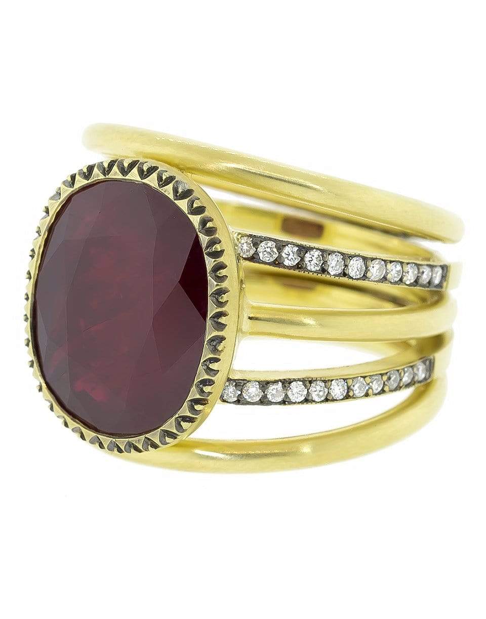 SYLVA & CIE-Mozambique Ruby and Diamond Ring-YELLOW GOLD