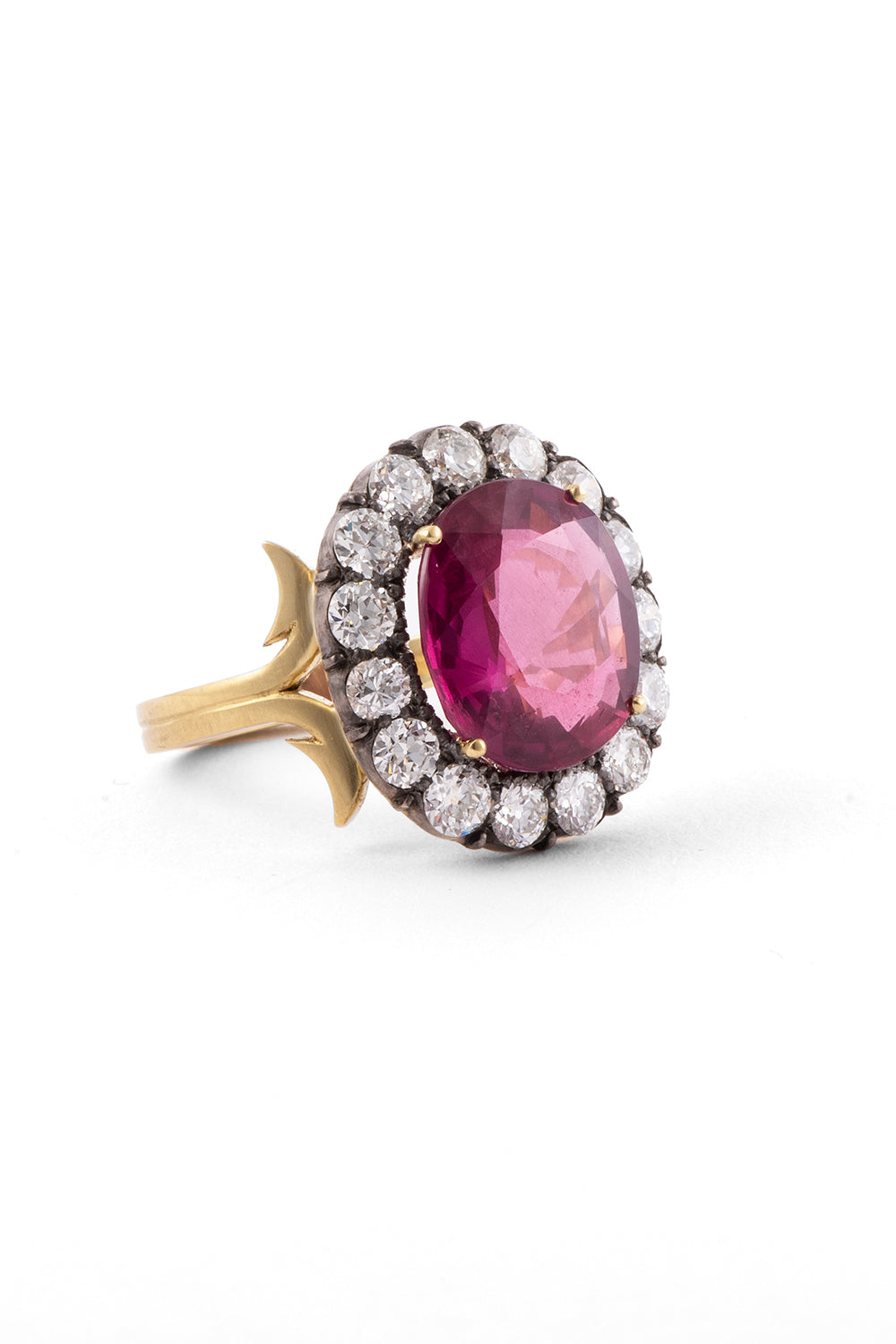 Ruby Oval Diamond Ring-YELLOW GOLD-7.25-JEWELRYFINE JEWELRING-SYLVA & CIE