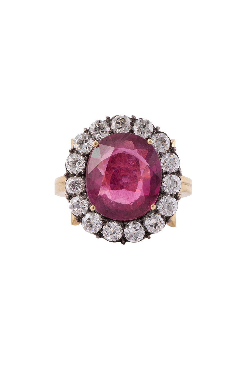 Ruby Oval Diamond Ring-YELLOW GOLD-7.25-JEWELRYFINE JEWELRING-SYLVA & CIE