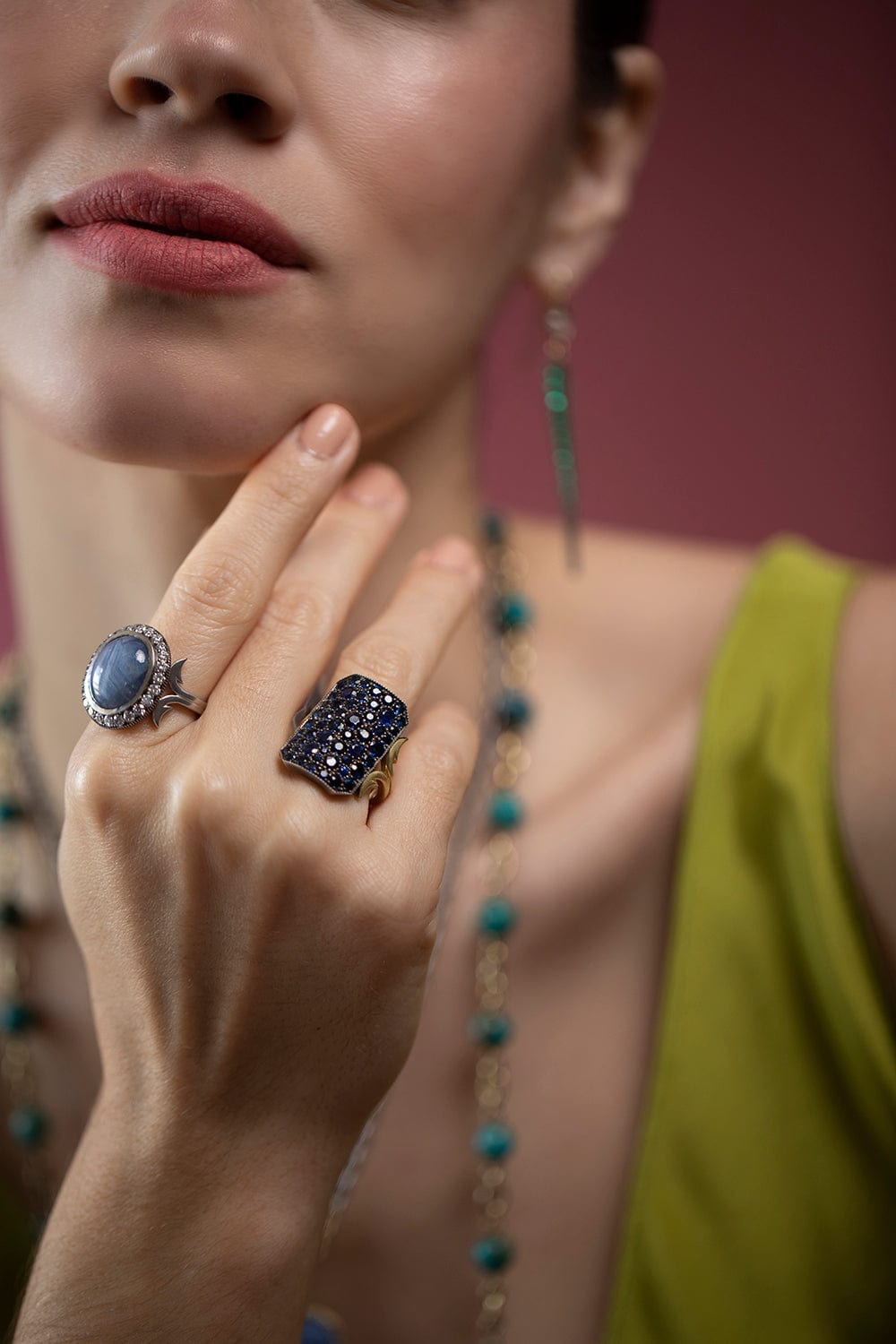 SYLVA & CIE-Sapphire Ten Table Ring-YELLOW GOLD