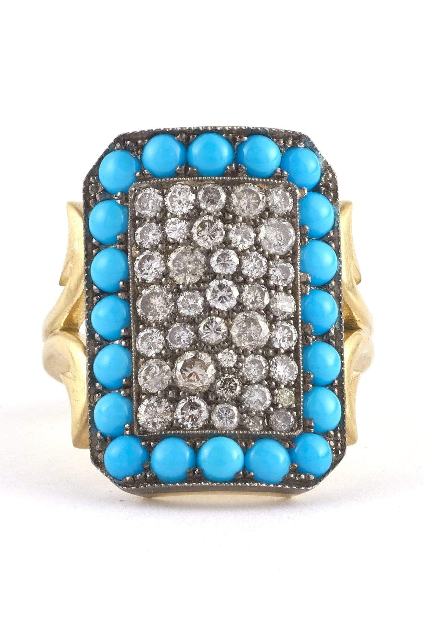 SYLVA & CIE-Turquoise Ten Table Ring-YELLOW GOLD
