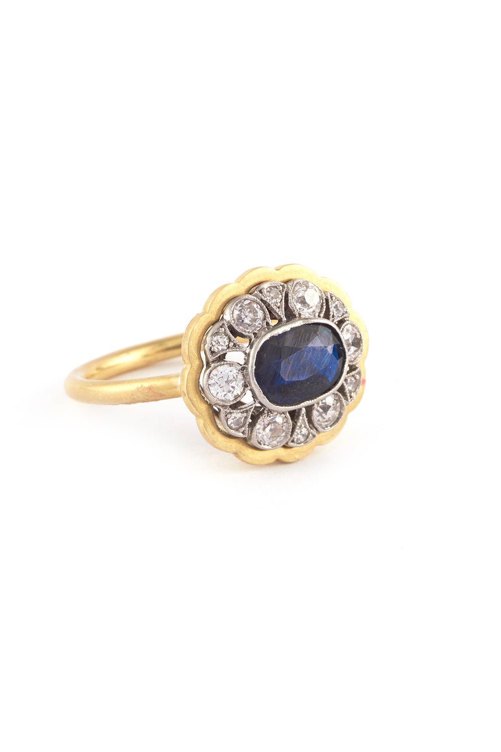 SYLVA & CIE-Blue Sapphire Art Deco Ring-YELLOW GOLD