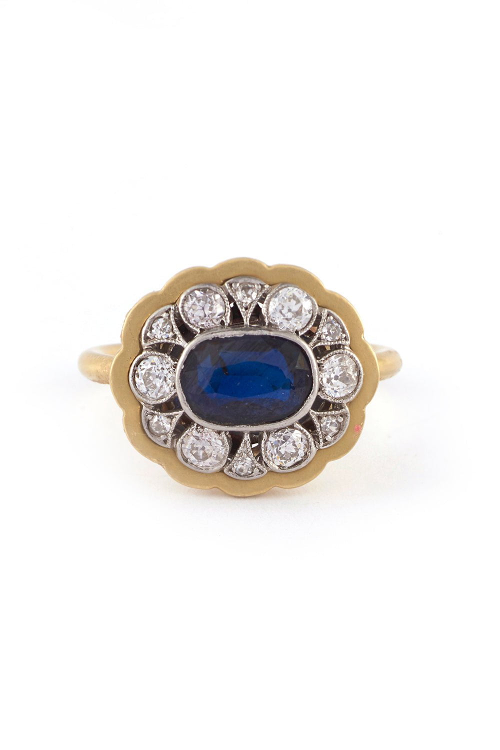 SYLVA & CIE-Blue Sapphire Art Deco Ring-YELLOW GOLD