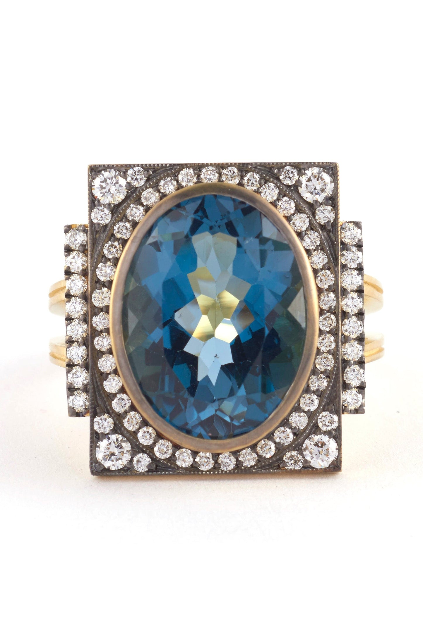 SYLVA & CIE-Blue Topaz Renee Ring-YELLOW GOLD