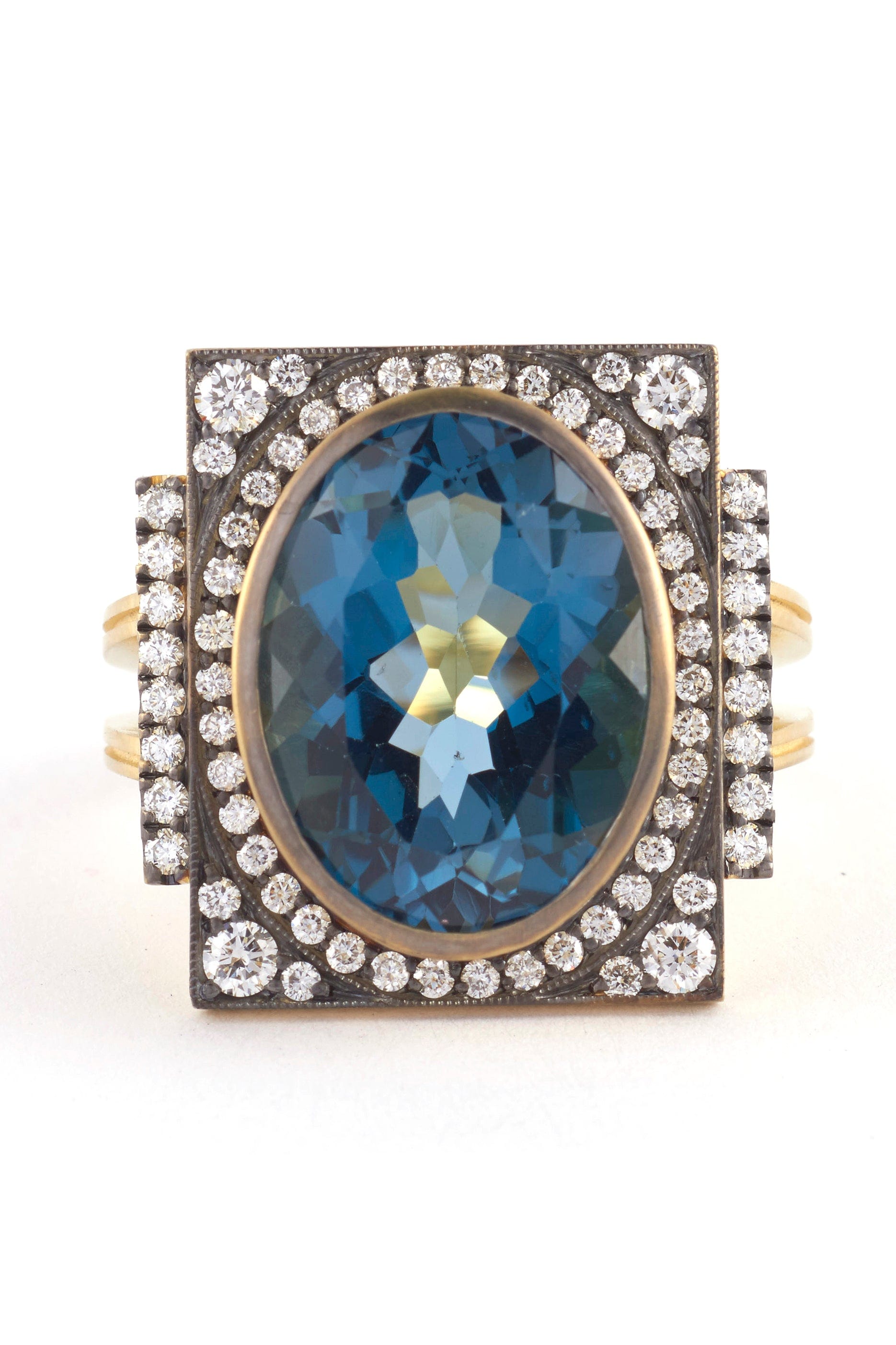 SYLVA & CIE-Blue Topaz Renee Ring-YELLOW GOLD