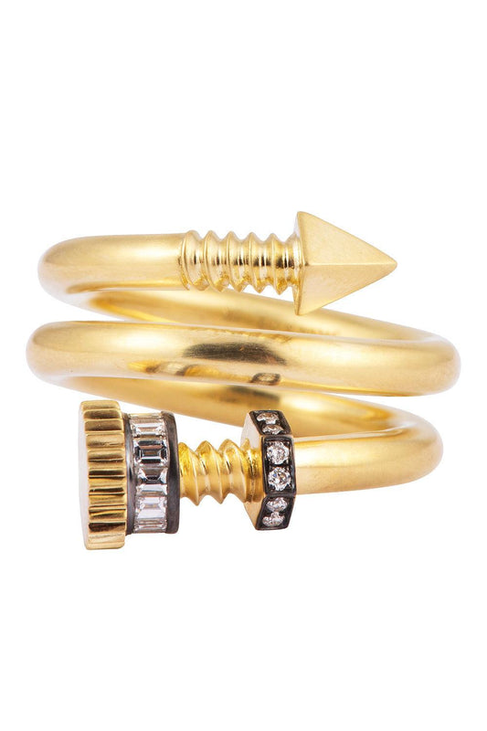 Diamond Bolt Ring-YELLOW GOLD-7.5-JEWELRYFINE JEWELRING-SYLVA & CIE