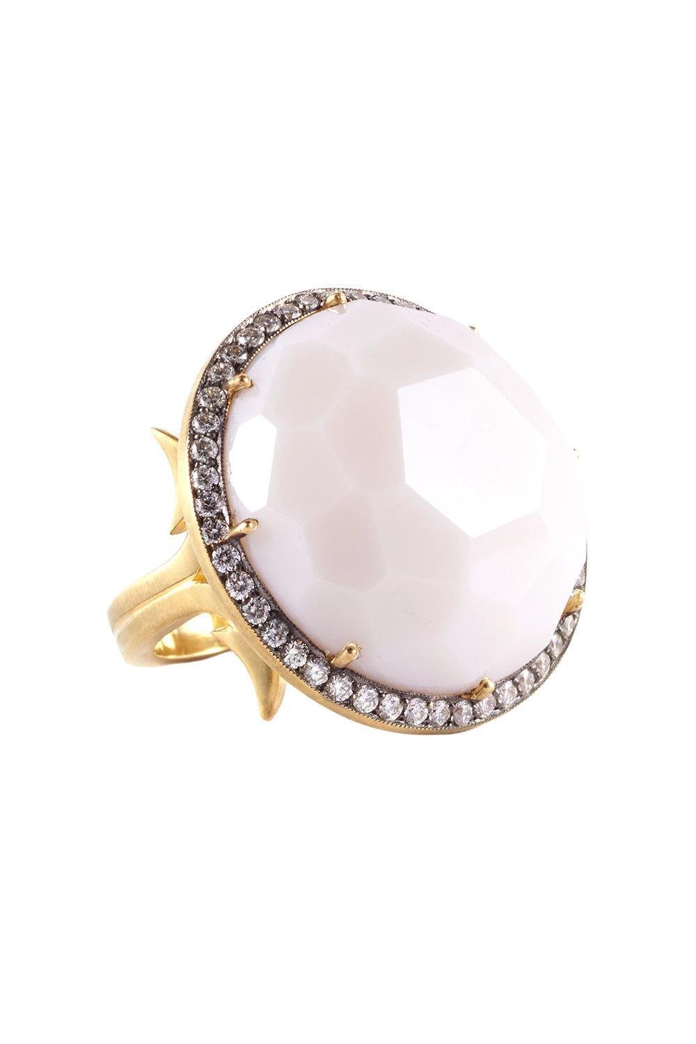 Faceted Cocgolong Ring-YELLOW GOLD-7.5-JEWELRYFINE JEWELRING-SYLVA & CIE