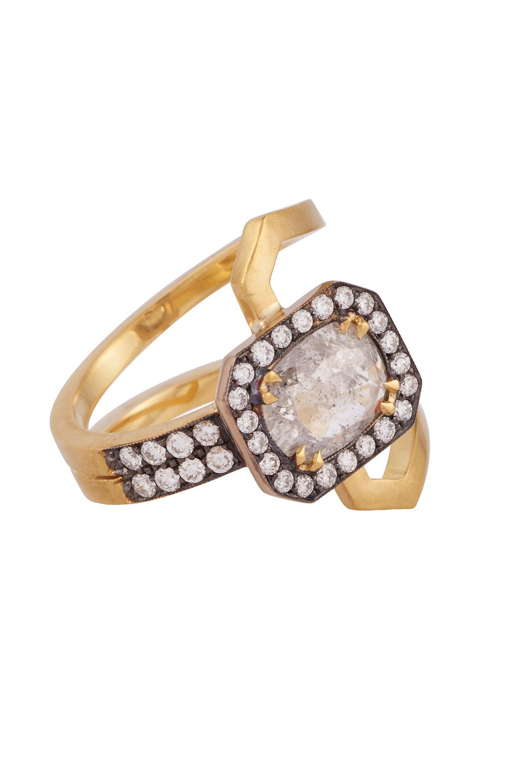 SYLVA & CIE-Grey Diamond Electra Ring-YELLOW GOLD